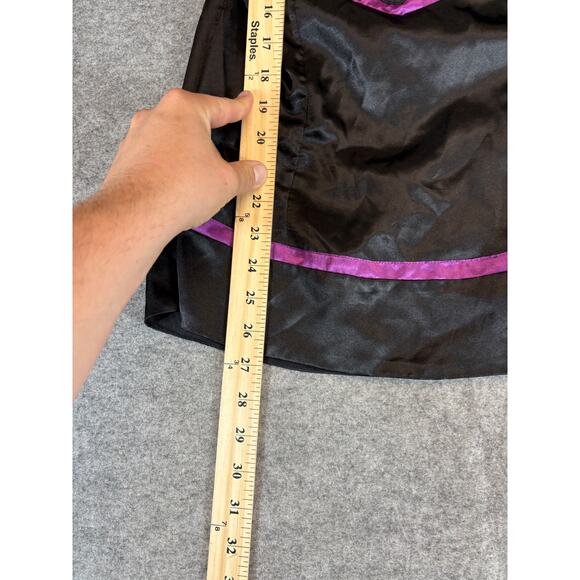 Vintage Y2K Rampage Satin Halter Top Womens Medium Black Purple Babydoll Boho - Picture 3 of 5